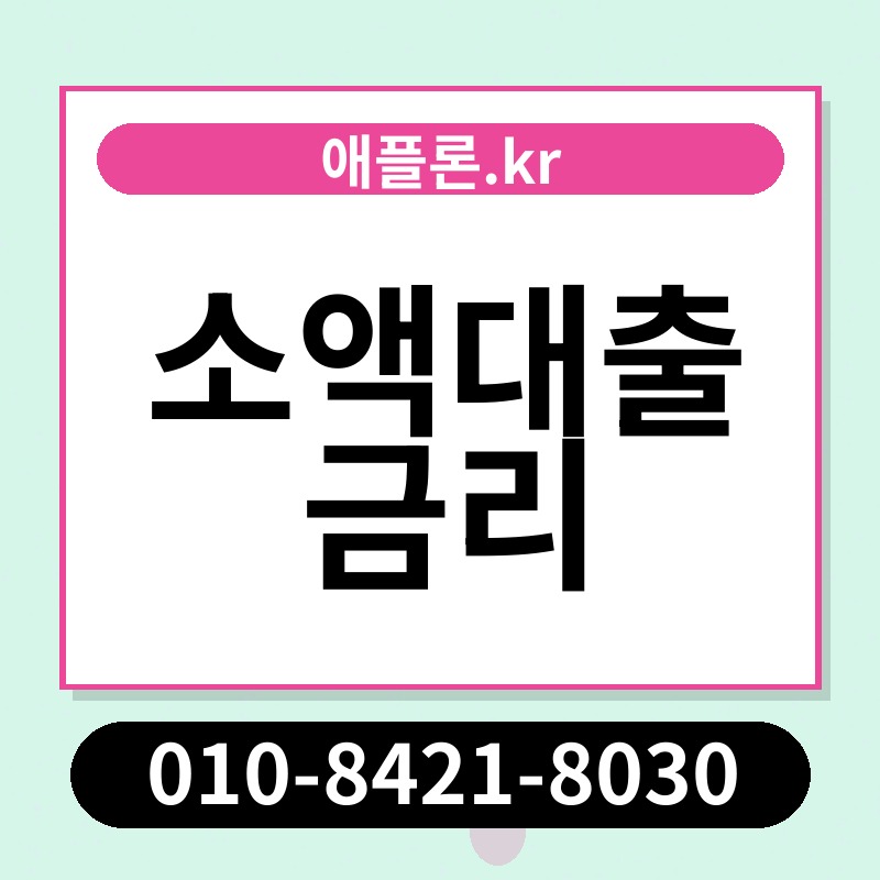 소액대출 금리 | 애플론.kr | 010-8421-8030