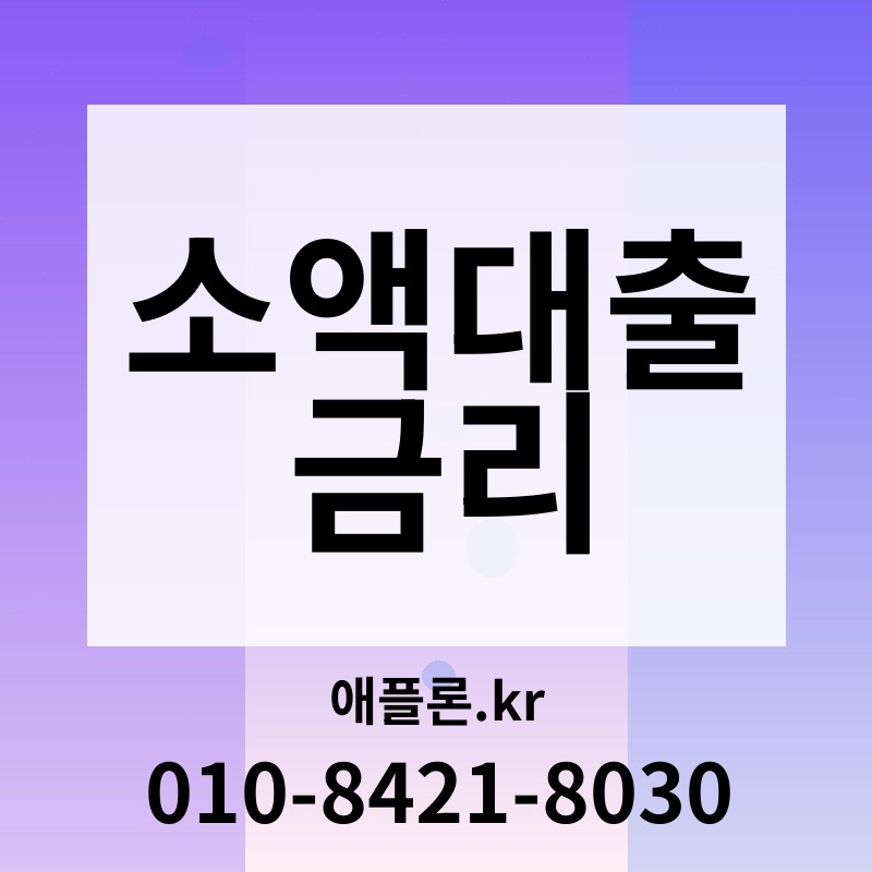 소액대출 금리 | 애플론.kr | 010-8421-8030