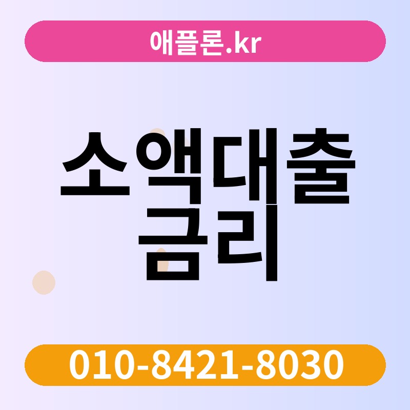 소액대출 금리 | 애플론.kr | 010-8421-8030