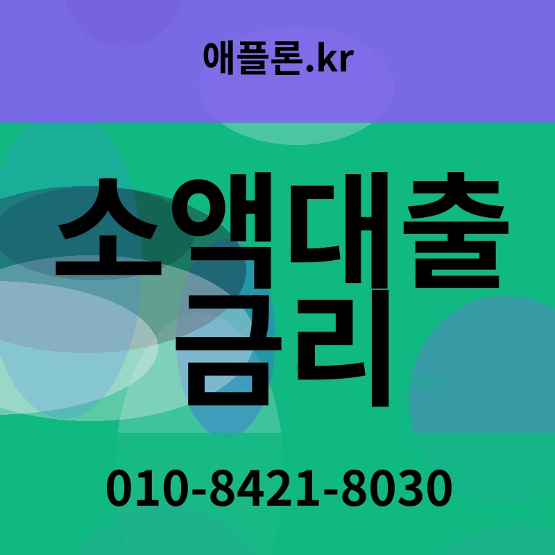 소액대출 금리 | 애플론.kr | 010-8421-8030