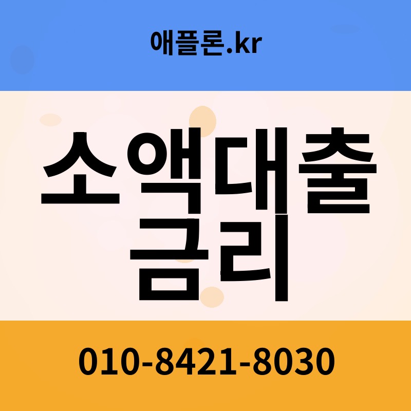 소액대출 금리 | 애플론.kr | 010-8421-8030