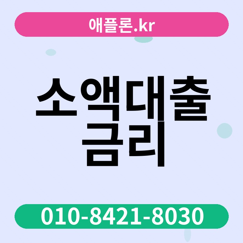 소액대출 금리 | 애플론.kr | 010-8421-8030