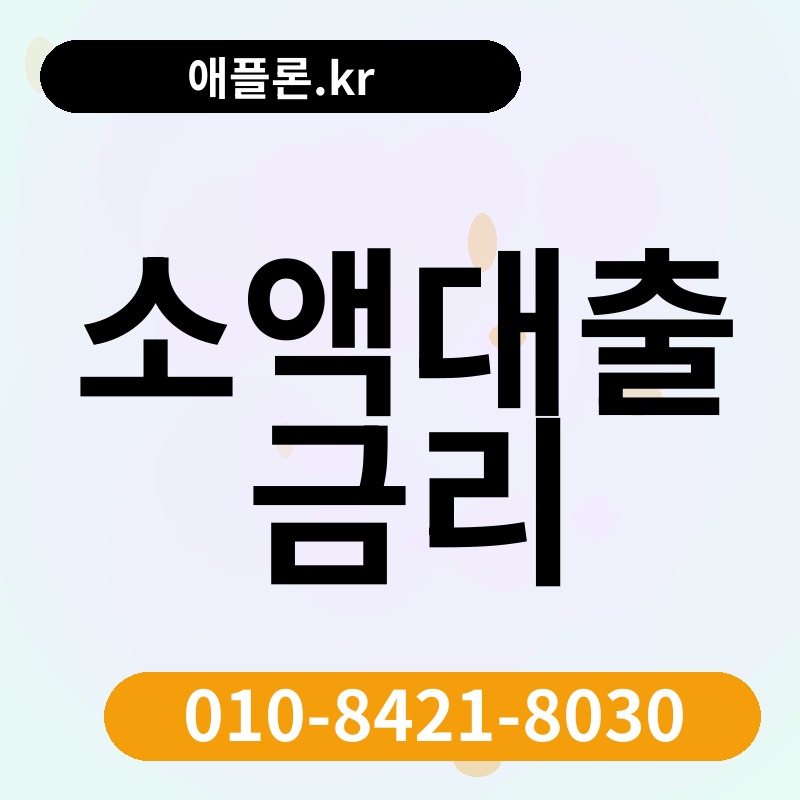 소액대출 금리 | 애플론.kr | 010-8421-8030