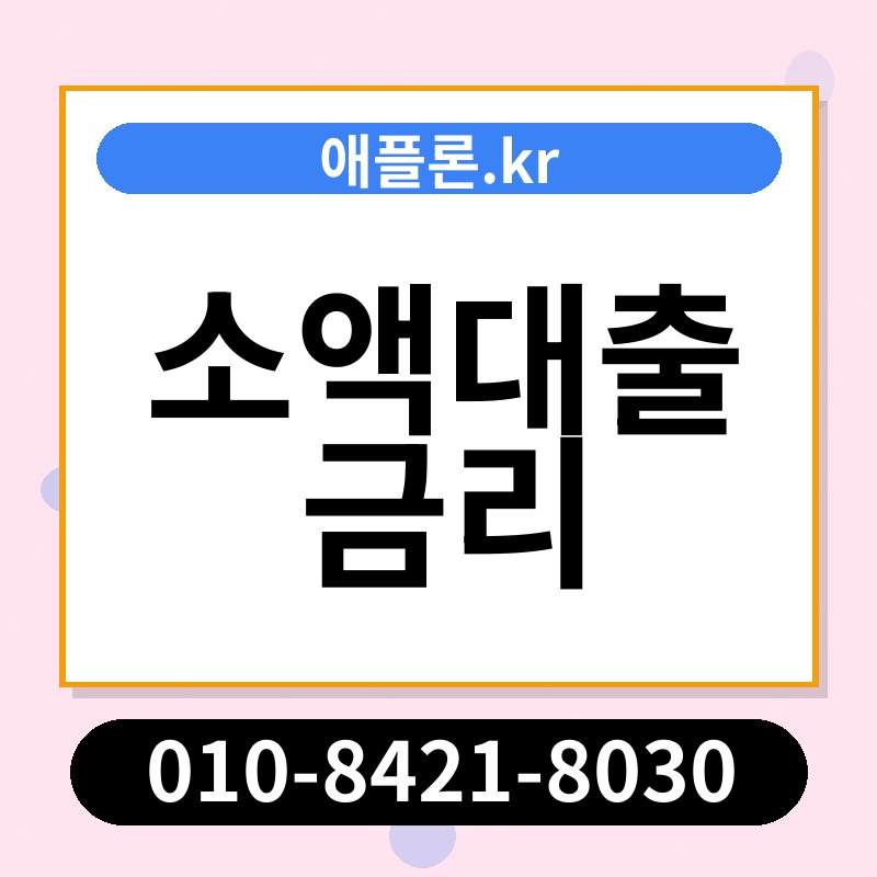 소액대출 금리 | 애플론.kr | 010-8421-8030