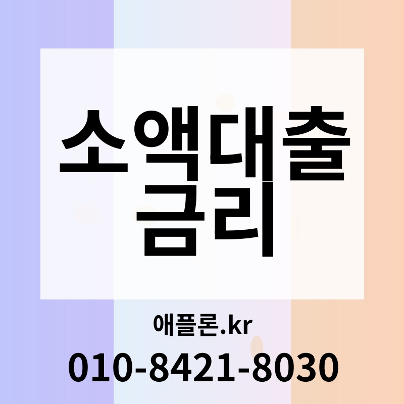 소액대출 금리 | 애플론.kr | 010-8421-8030