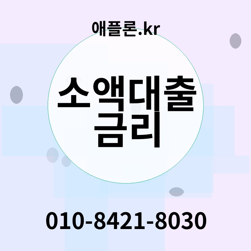 소액대출 금리 | 애플론.kr | 010-8421-8030