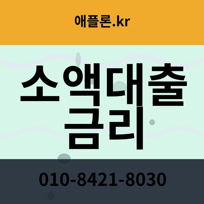 소액대출 금리 | 애플론.kr | 010-8421-8030