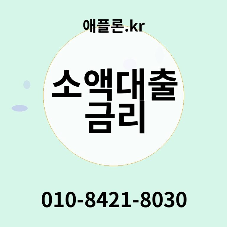 소액대출 금리 | 애플론.kr | 010-8421-8030