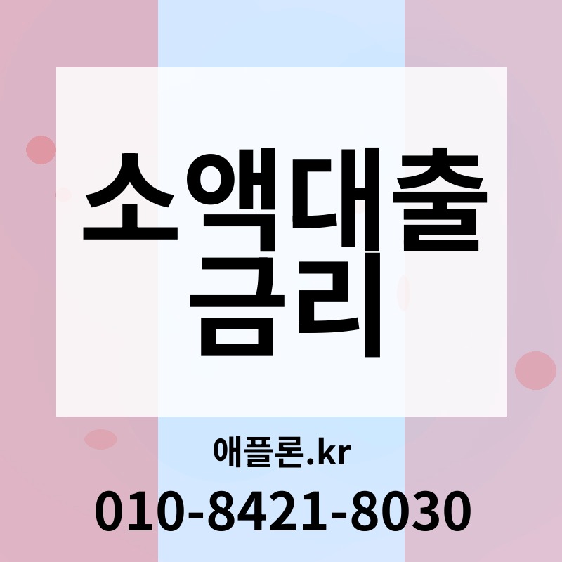 소액대출 금리 | 애플론.kr | 010-8421-8030
