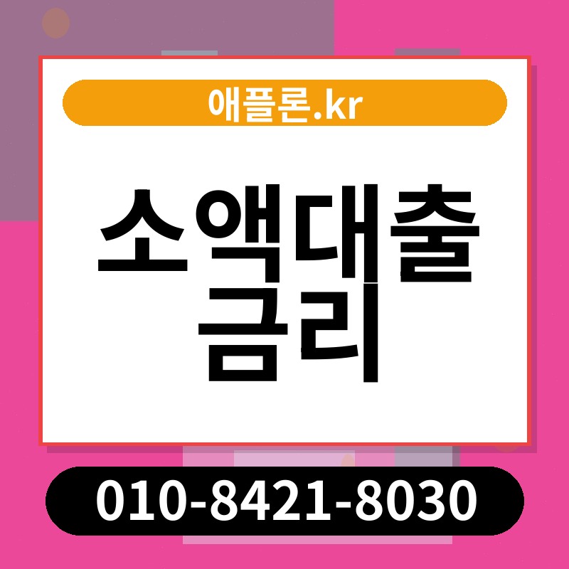 소액대출 금리 | 애플론.kr | 010-8421-8030