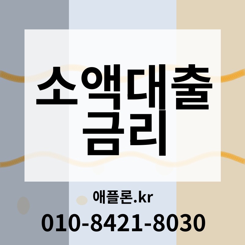 소액대출 금리 | 애플론.kr | 010-8421-8030