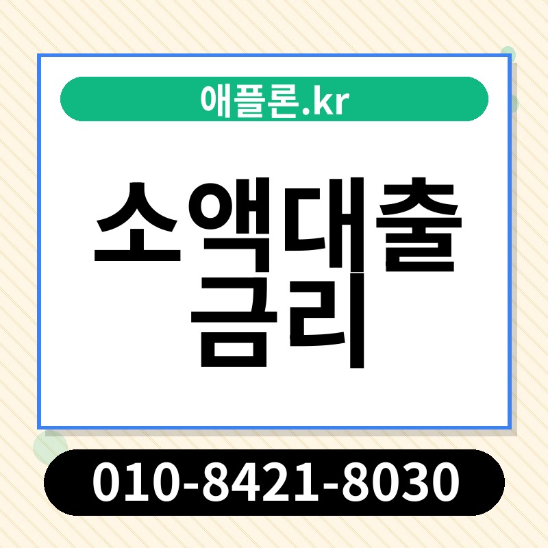 소액대출 금리 | 애플론.kr | 010-8421-8030