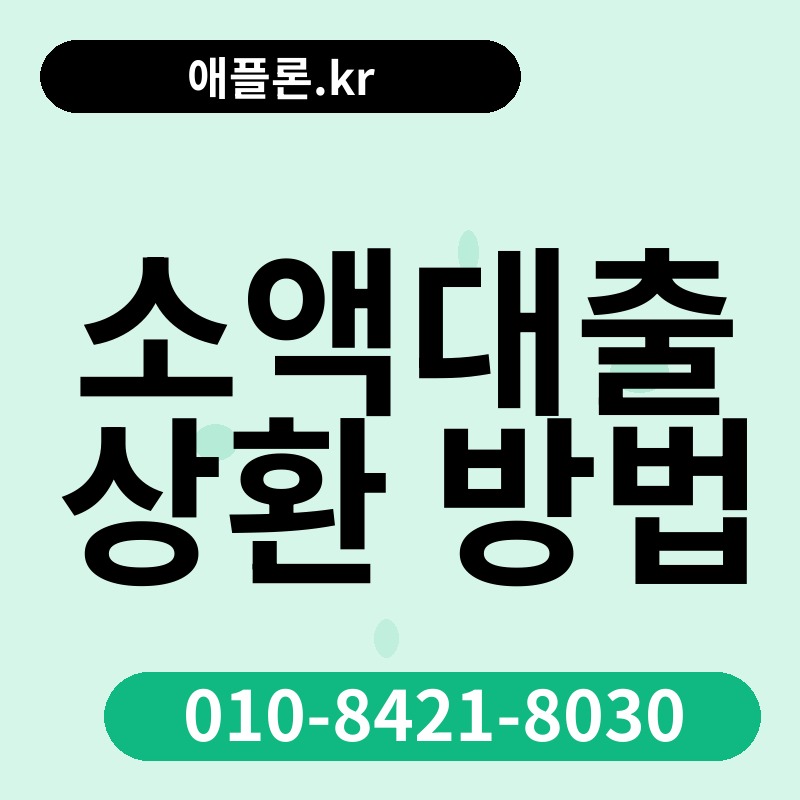 소액대출 상환 방법 | 애플론.kr | 010-8421-8030