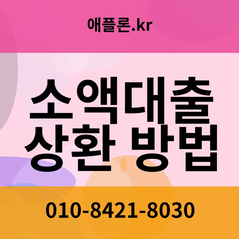 소액대출 상환 방법 | 애플론.kr | 010-8421-8030