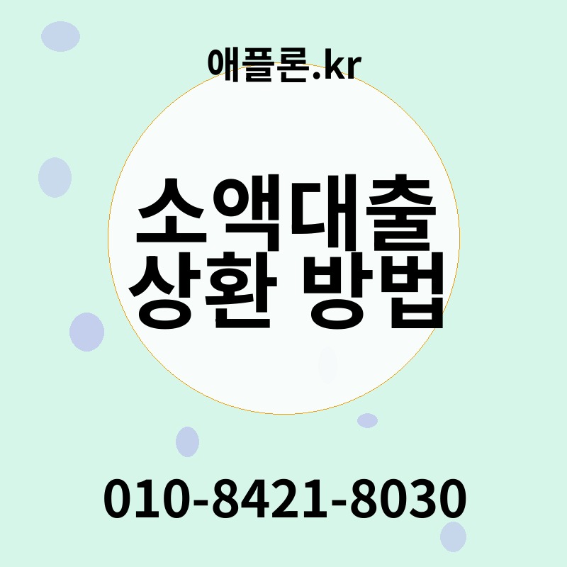 소액대출 상환 방법 | 애플론.kr | 010-8421-8030