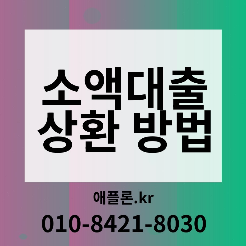 소액대출 상환 방법 | 애플론.kr | 010-8421-8030