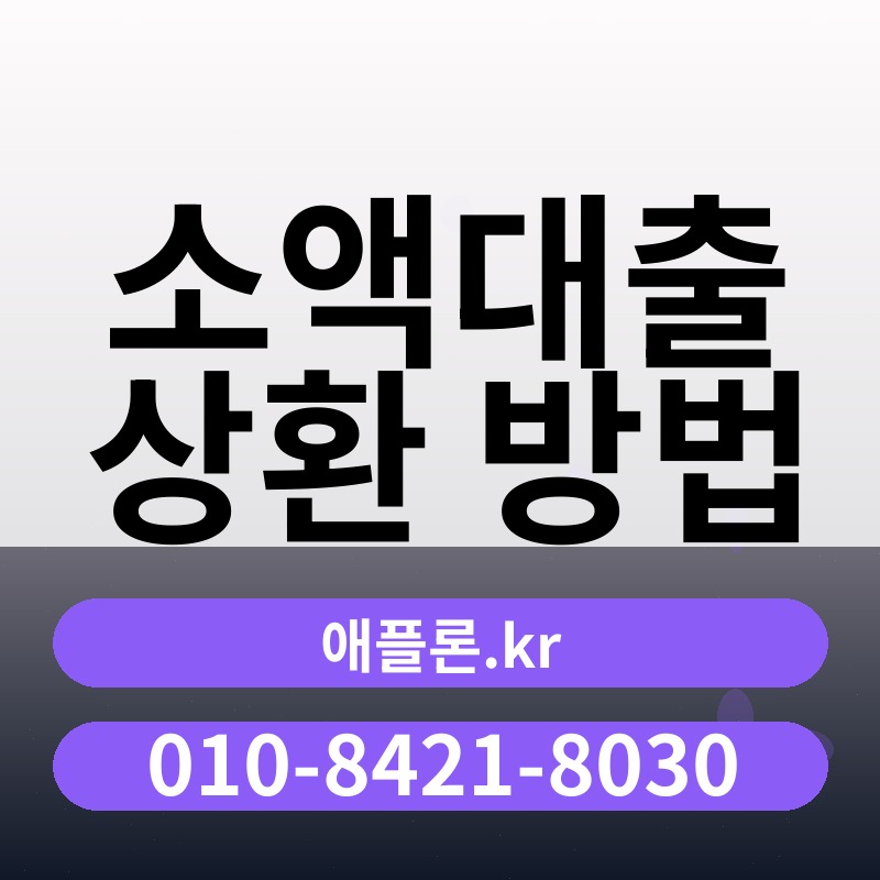 소액대출 상환 방법 | 애플론.kr | 010-8421-8030