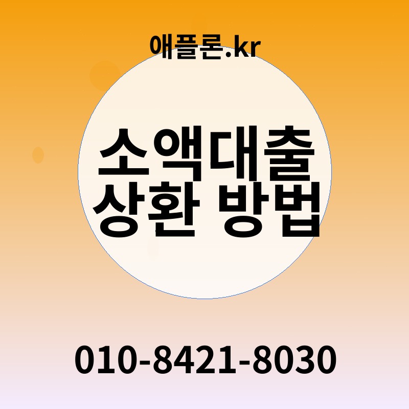 소액대출 상환 방법 | 애플론.kr | 010-8421-8030