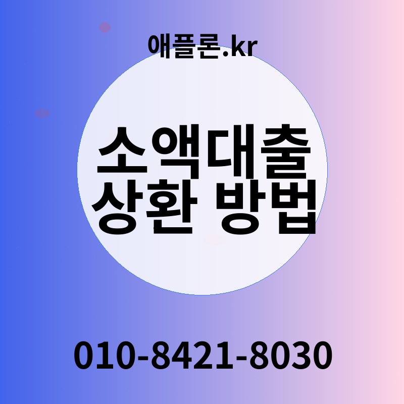 소액대출 상환 방법 | 애플론.kr | 010-8421-8030