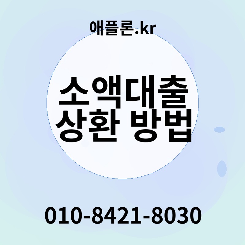 소액대출 상환 방법 | 애플론.kr | 010-8421-8030