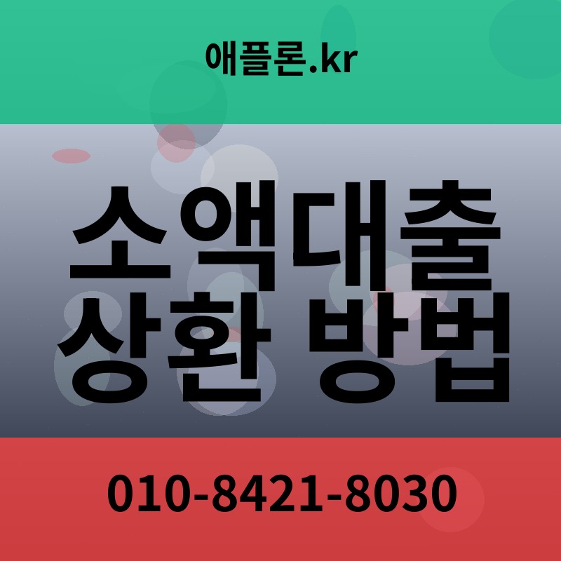 소액대출 상환 방법 | 애플론.kr | 010-8421-8030