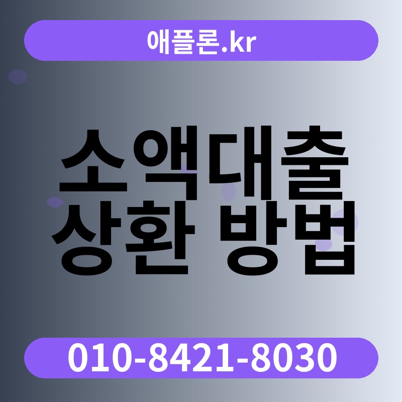 소액대출 상환 방법 | 애플론.kr | 010-8421-8030