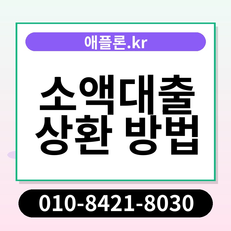 소액대출 상환 방법 | 애플론.kr | 010-8421-8030