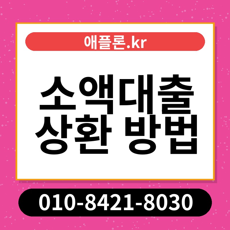 소액대출 상환 방법 | 애플론.kr | 010-8421-8030