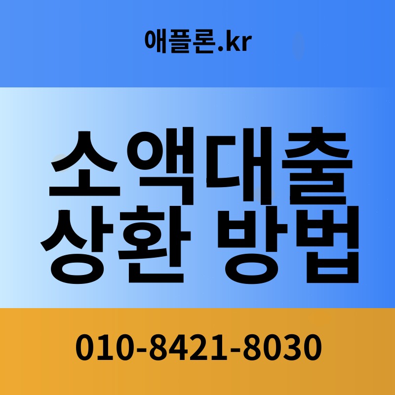 소액대출 상환 방법 | 애플론.kr | 010-8421-8030