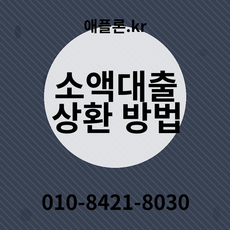 소액대출 상환 방법 | 애플론.kr | 010-8421-8030