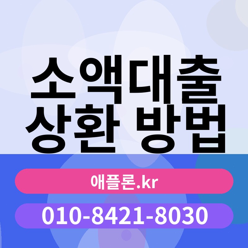 소액대출 상환 방법 | 애플론.kr | 010-8421-8030