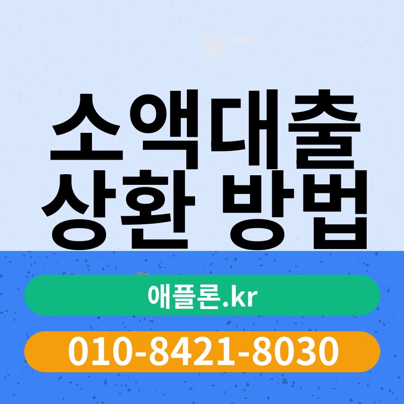 소액대출 상환 방법 | 애플론.kr | 010-8421-8030