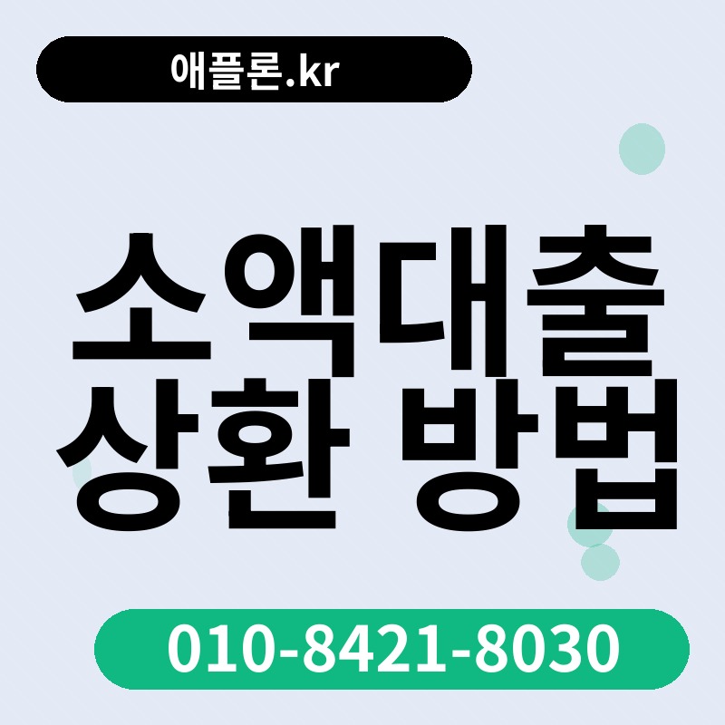 소액대출 상환 방법 | 애플론.kr | 010-8421-8030