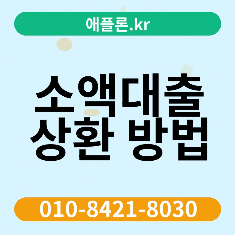 소액대출 상환 방법 | 애플론.kr | 010-8421-8030