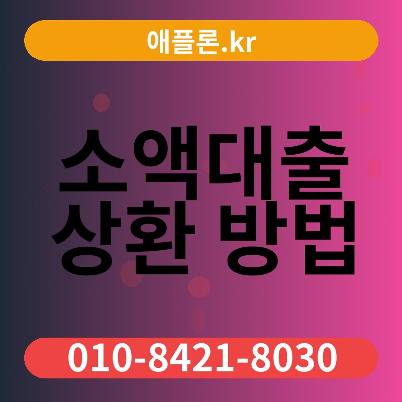 소액대출 상환 방법 | 애플론.kr | 010-8421-8030