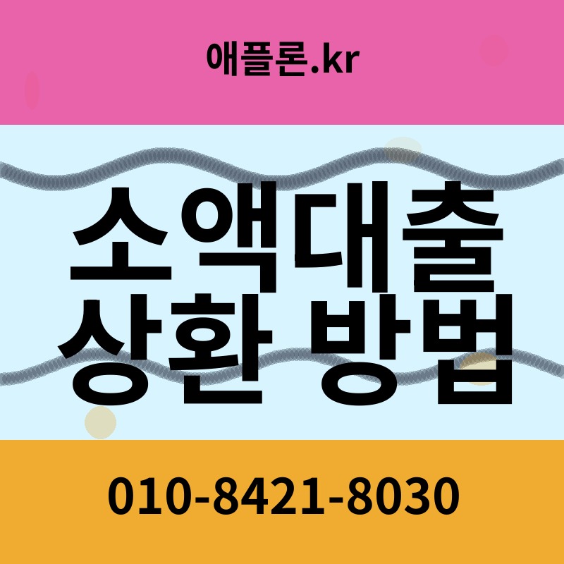 소액대출 상환 방법 | 애플론.kr | 010-8421-8030