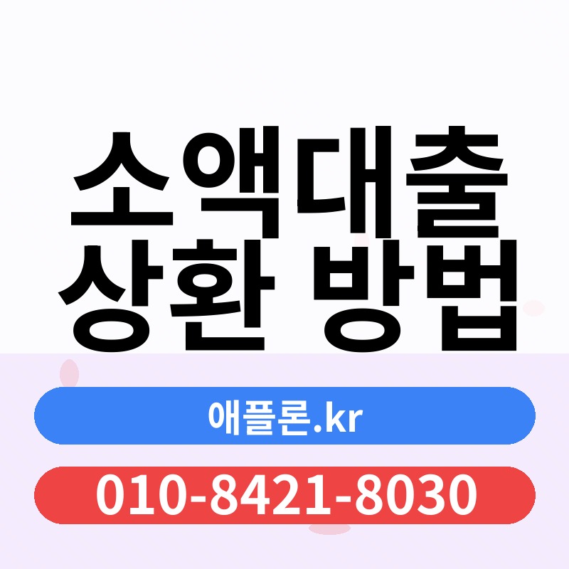 소액대출 상환 방법 | 애플론.kr | 010-8421-8030