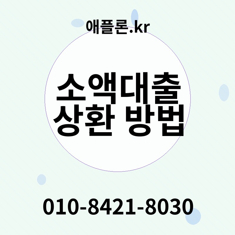 소액대출 상환 방법 | 애플론.kr | 010-8421-8030
