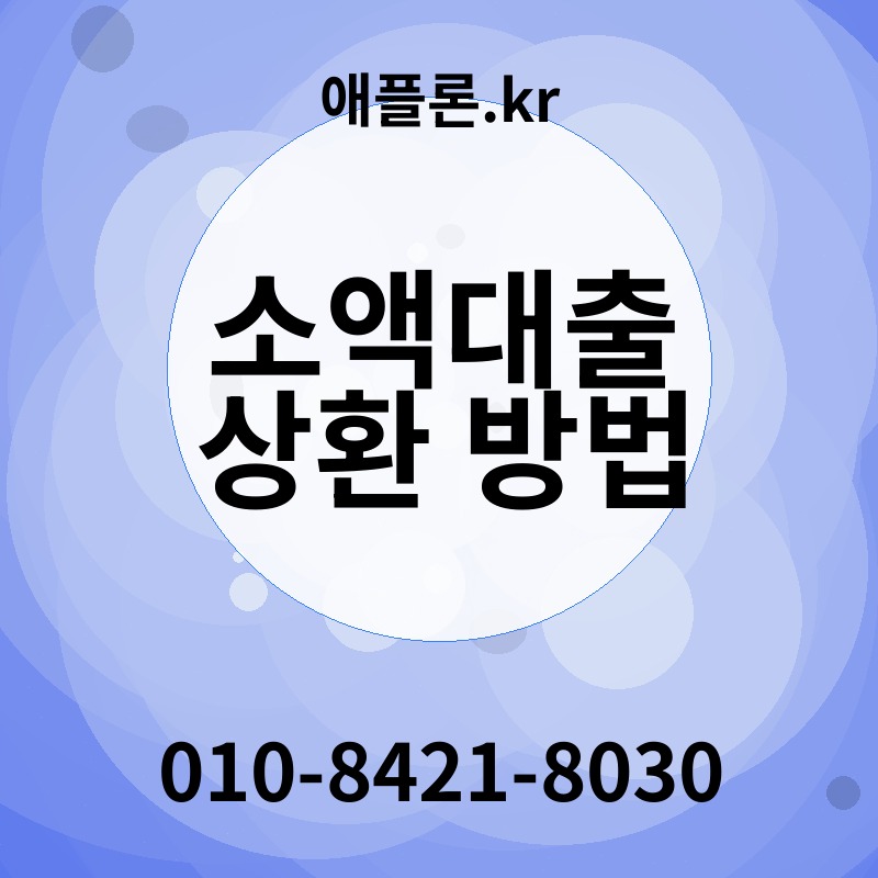 소액대출 상환 방법 | 애플론.kr | 010-8421-8030