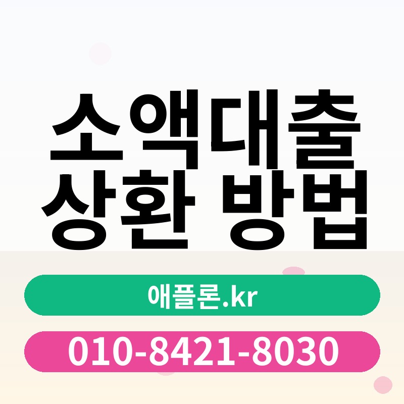 소액대출 상환 방법 | 애플론.kr | 010-8421-8030