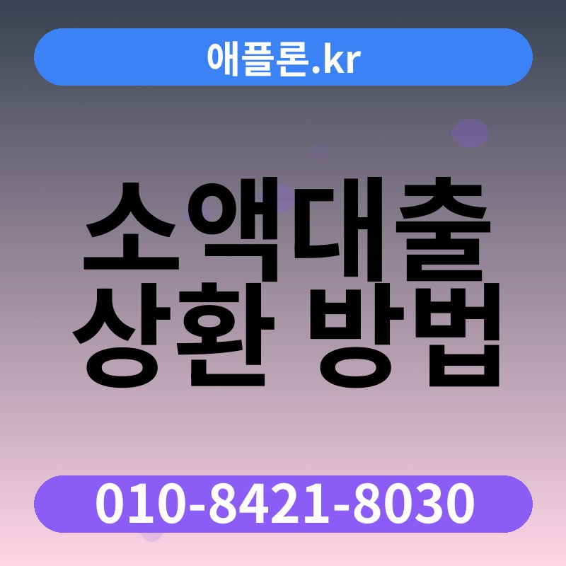 소액대출 상환 방법 | 애플론.kr | 010-8421-8030