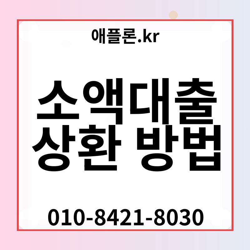 소액대출 상환 방법 | 애플론.kr | 010-8421-8030