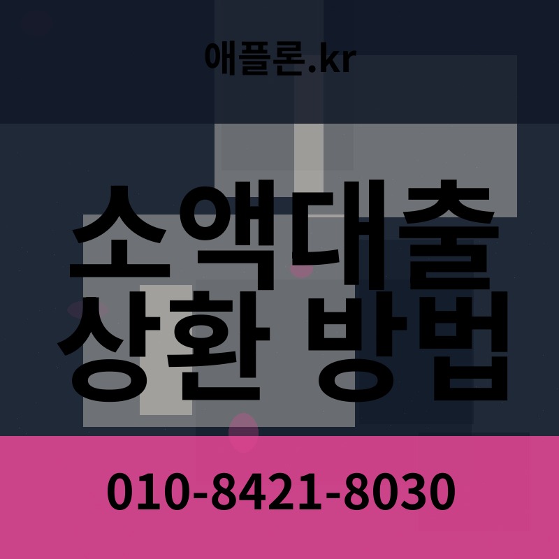 소액대출 상환 방법 | 애플론.kr | 010-8421-8030
