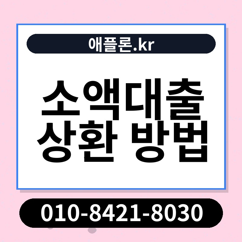 소액대출 상환 방법 | 애플론.kr | 010-8421-8030
