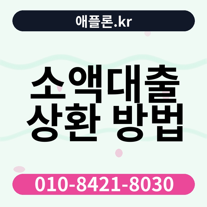 소액대출 상환 방법 | 애플론.kr | 010-8421-8030
