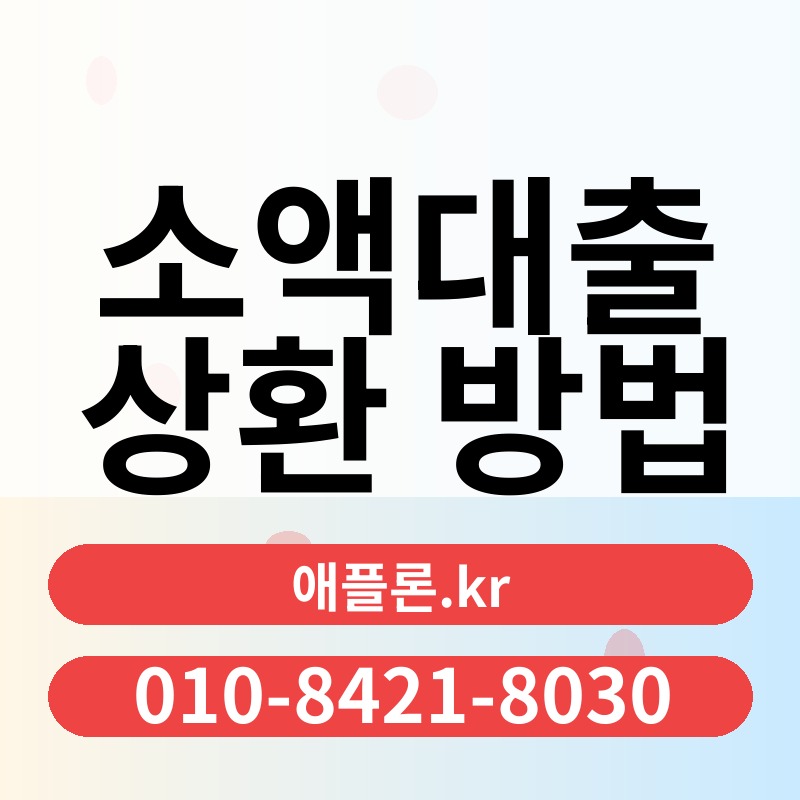 소액대출 상환 방법 | 애플론.kr | 010-8421-8030