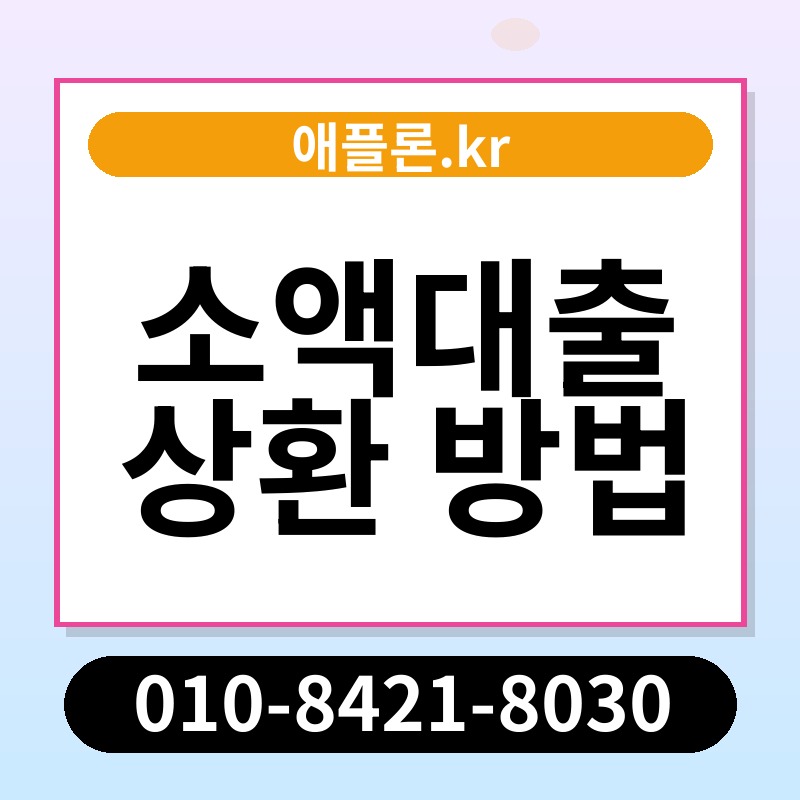 소액대출 상환 방법 | 애플론.kr | 010-8421-8030