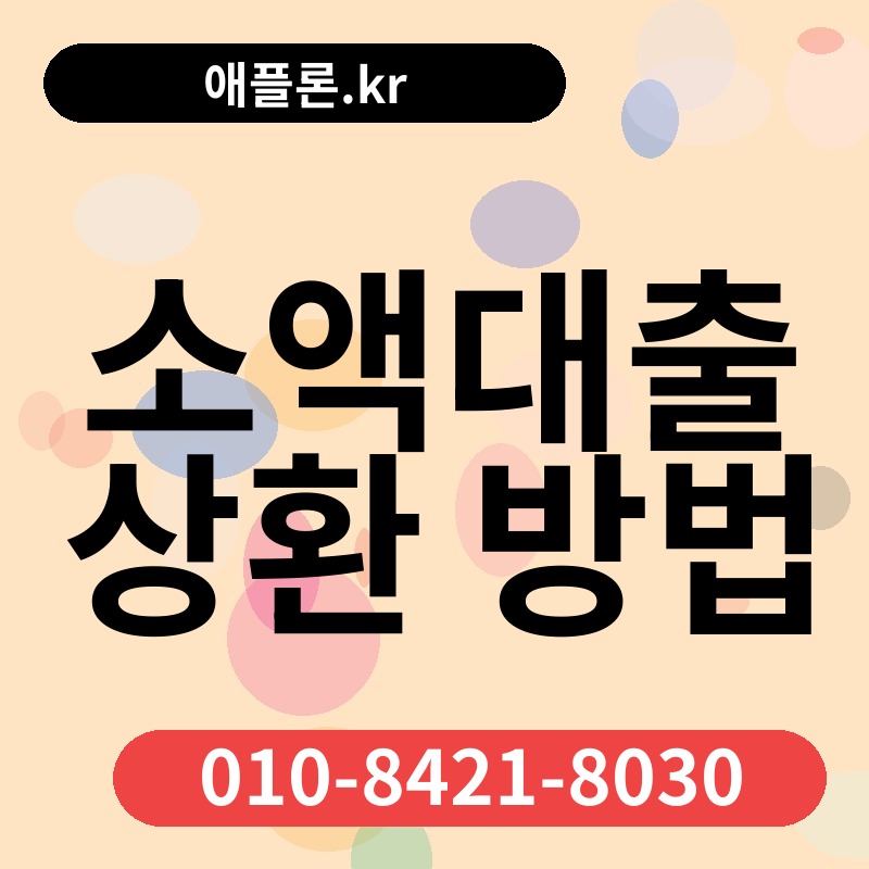 소액대출 상환 방법 | 애플론.kr | 010-8421-8030