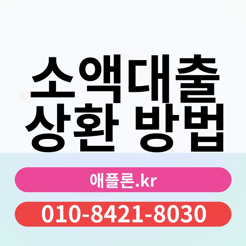 소액대출 상환 방법 | 애플론.kr | 010-8421-8030
