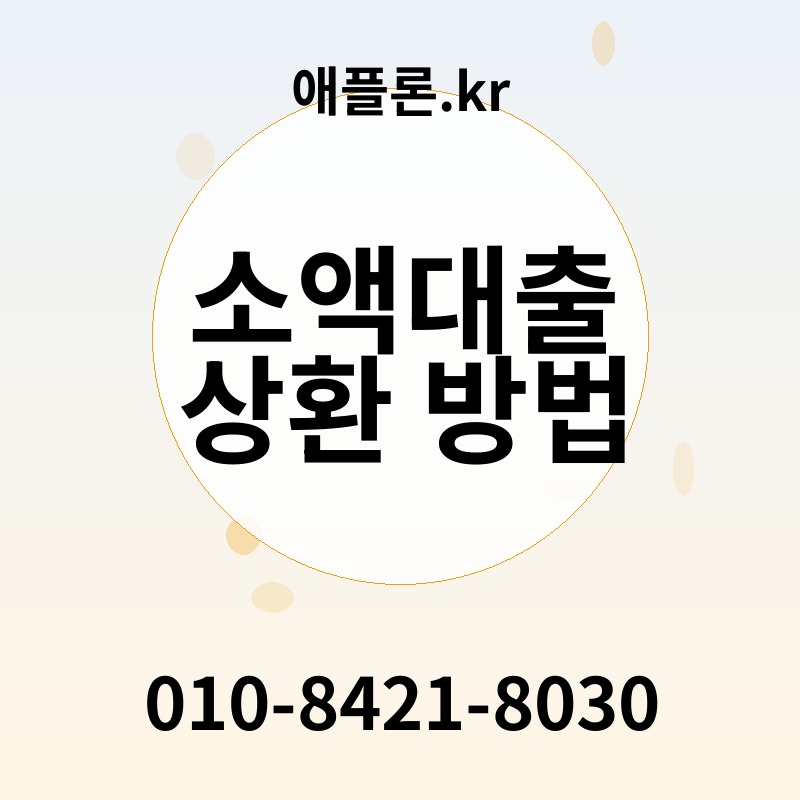 소액대출 상환 방법 | 애플론.kr | 010-8421-8030